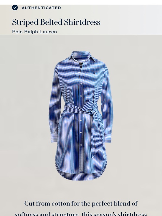 Ralph Lauren Blue and White Striped Long-Sleeve Shirt Dress - Picture 7 of 7